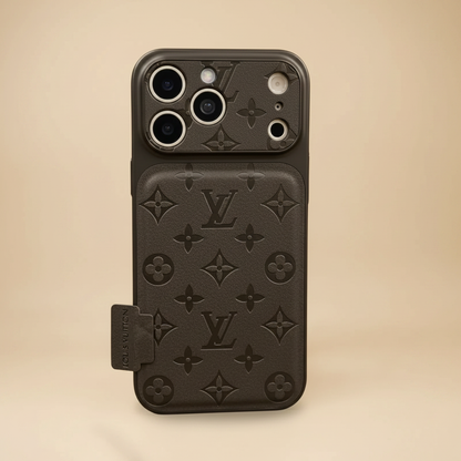 Black Louis Vuitton iPhone 17 Pro Max Case – LV Monogram Shadow | iconic dark LV pattern, premium black finish, luxury designer cover | Elitesmark