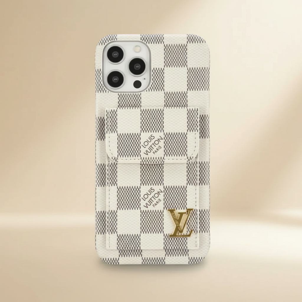 Beige Monogram Gucci iPhone Case – Side Profile | slim card slot case, luxury Italian phone accessory, Elitesmark | Elitesmark