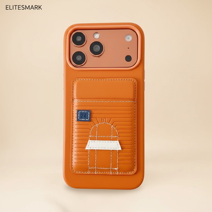 Brown Hermès iPhone Case – Card Slot Detail | luxury leather, Hermès hardware, premium French designer phone cover | Elitesmark