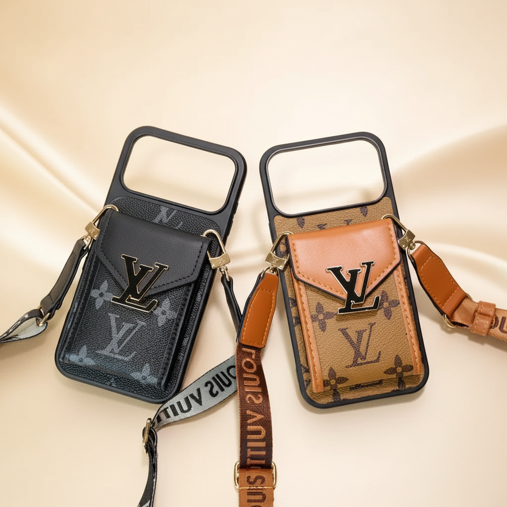 Black Louis Vuitton iPhone 17 Pro Max Case – Top View | classic LV monogram, luxury designer cover, Elitesmark | Elitesmark