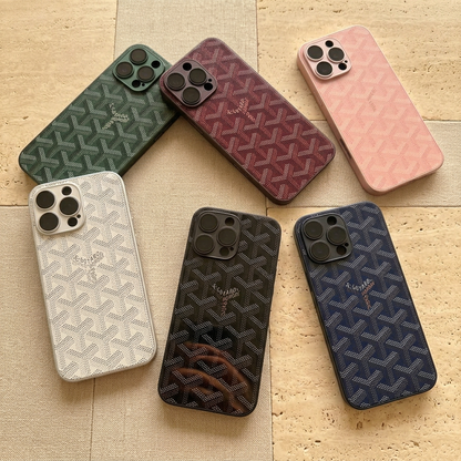 Six dotted-chevron back covers arranged in two rows: green, burgundy red and pale pink above white, black and navy blue.