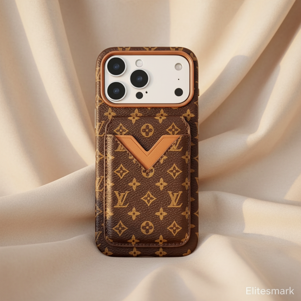 Beige Gucci iPhone 17 Pro Max Case – Canvas Close-Up | GG monogram texture, beige classic canvas, Elitesmark luxury | Elitesmark