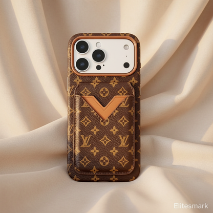 Beige Gucci iPhone 17 Pro Max Case – Canvas Close-Up | GG monogram texture, beige classic canvas, Elitesmark luxury | Elitesmark
