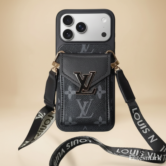 Brown LV Monogram iPhone Case – Back View | classic brown LV pattern, luxury Louis Vuitton phone cover | Elitesmark