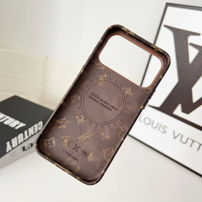 Brown Camel Louis Vuitton iPhone Case – Card Slot Open | secure cardholder, camel LV canvas, luxury iPhone 17 cover | Elitesmark