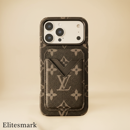 Black Multicolor Louis Vuitton iPhone Case – Side Profile | slim LV cardholder case, luxury phone accessory | Elitesmark