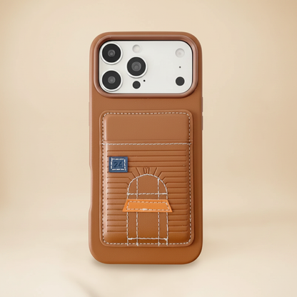 Black Hermès iPhone Case – Card Slot Open | secure card holder, premium black leather, luxury iPhone 17 cover | Elitesmark