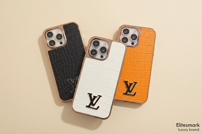LV Crocodile Pattern iPhone Case – Studio Shot | cream background, Louis Vuitton luxury cover | Elitesmark
