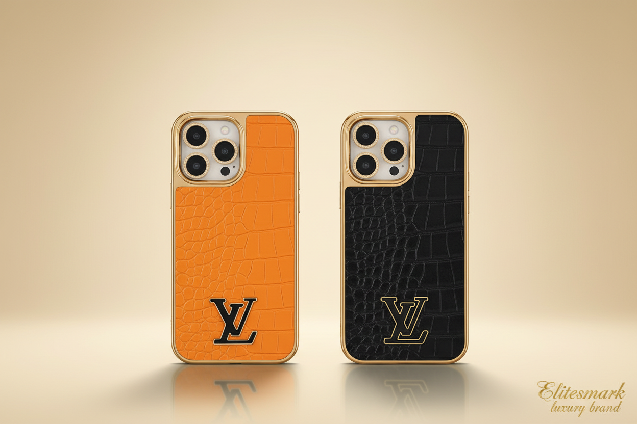 Louis Vuitton Crocodile LV iPhone Case – Top View | LV monogram, premium crocodile pattern | Elitesmark