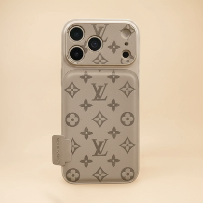 Black LV Monogram Shadow iPhone Case – Back View | dark LV monogram texture, luxury Louis Vuitton phone cover | Elitesmark