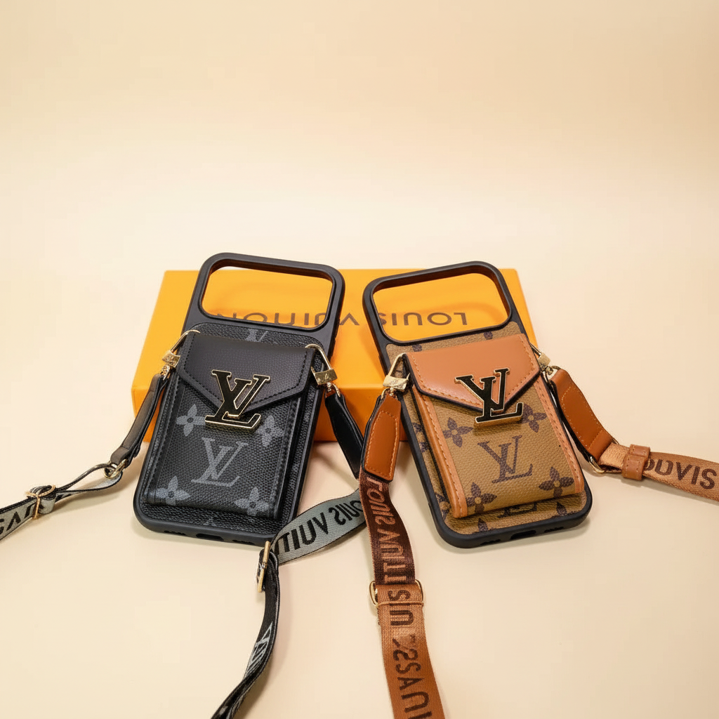 Brown LV iPhone 17 Pro Max Case – Lifestyle Shot | classic monogram luxury cover, Elitesmark premium phone accessories | Elitesmark