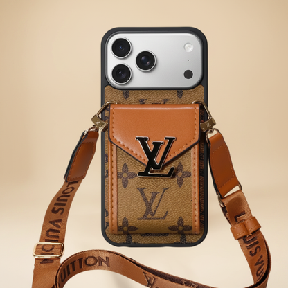 Black LV iPhone 17 Pro Max Case – Angle Shot | classic monogram, luxury black phone case, Elitesmark | Elitesmark