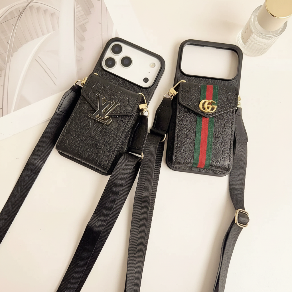 Black Louis Vuitton iPhone Case – Card Slot View | secure cardholder, black LV leather, luxury phone case | Elitesmark