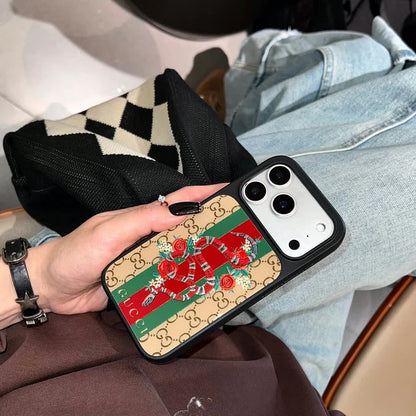 Kingsnake Gucci iPhone 17 Pro Max Case – GG Monogram Web Stripe Luxury Cover