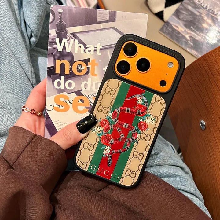 Kingsnake Gucci iPhone 17 Pro Max Case – GG Monogram Web Stripe Luxury Cover