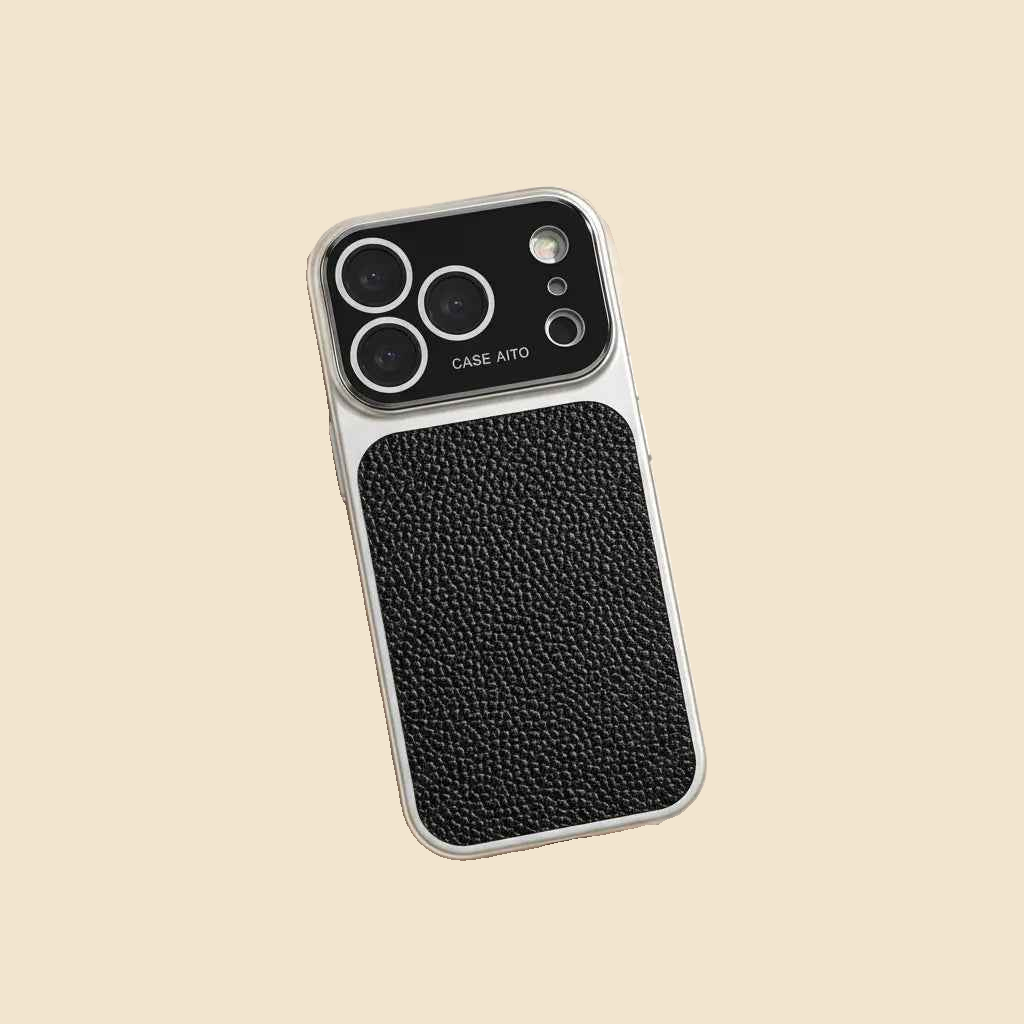 Black Urban Zest iPhone case showing plain textured panel and individual camera openings